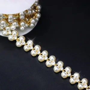 1 Yard Tassel Rhinestone Fringe Trim, Crystal Close Chain Applique for DIY Decoration Sewing Crafts Wedding Bridal Party Clothing Accessories
