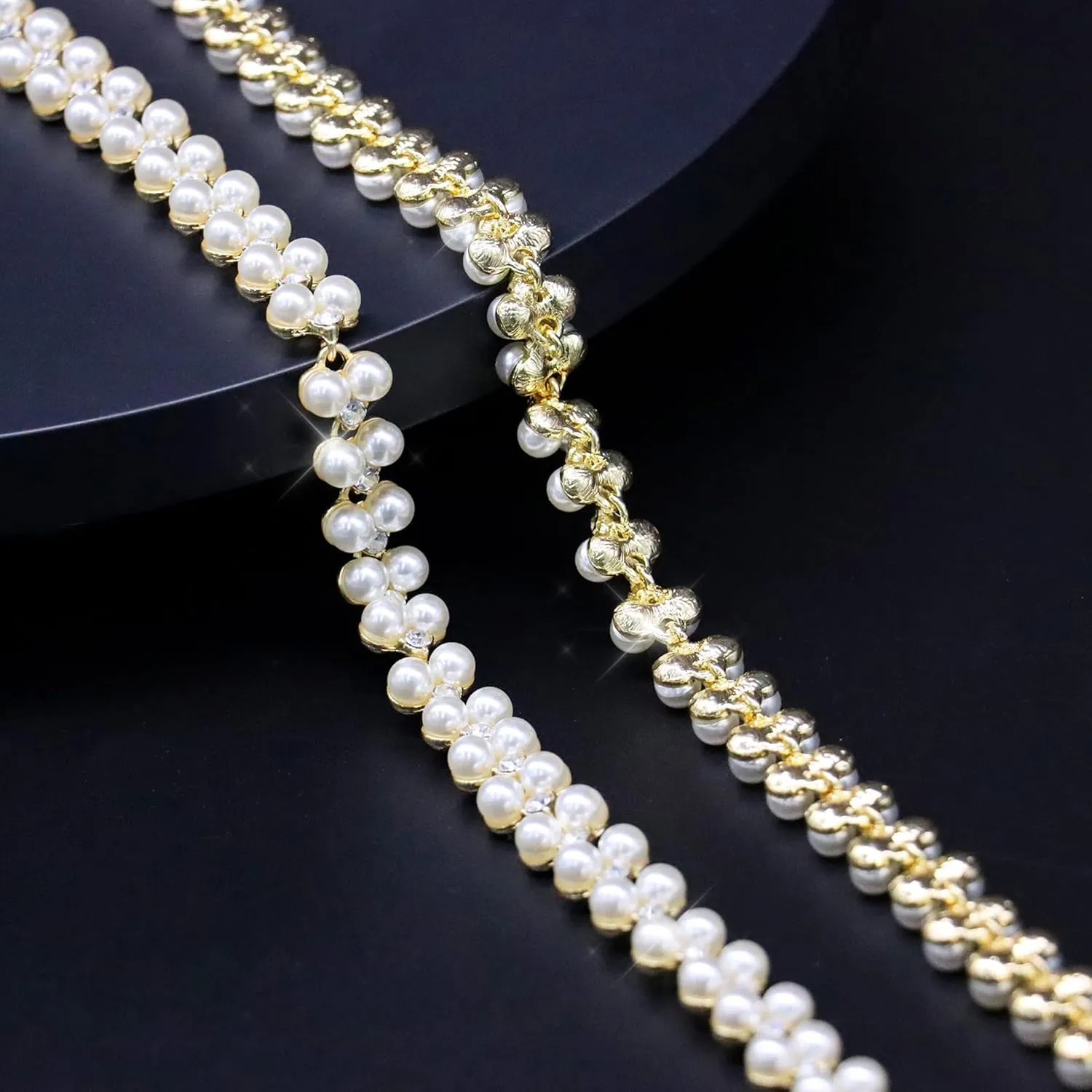 1 Yard Tassel Rhinestone Fringe Trim, Crystal Close Chain Applique for DIY Decoration Sewing Crafts Wedding Bridal Party Clothing Accessories