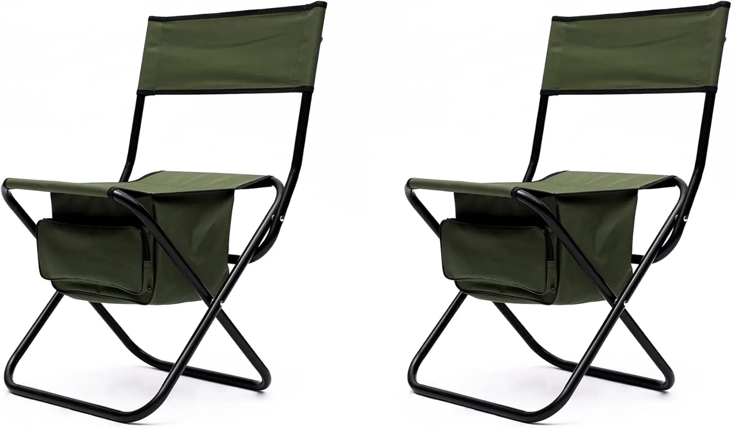 280lb Heavy Duty Folding Table and Chairs Set with Aluminum Roll-Up Table & Oxford Fabric, 3-Piece Outdoor Dining Set for Camping/BBQ/Patio - Compact, Waterproof & Quick Assembly (3PCS-Green,46.46L)