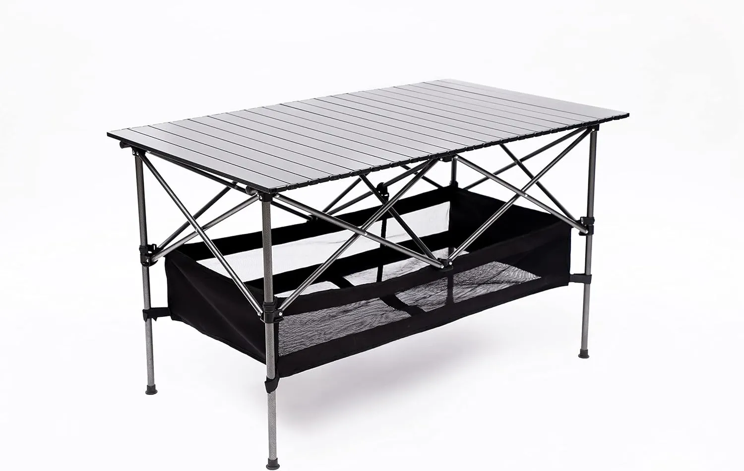 280lb Heavy Duty Folding Table and Chairs Set with Aluminum Roll-Up Table & Oxford Fabric, 3-Piece Outdoor Dining Set for Camping/BBQ/Patio - Compact, Waterproof & Quick Assembly (5PCS-Green,46.46)