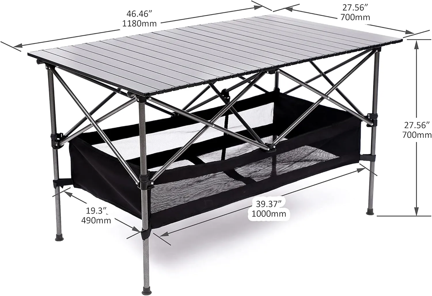 280lb Heavy Duty Folding Table and Chairs Set with Aluminum Roll-Up Table & Oxford Fabric, 3-Piece Outdoor Dining Set for Camping/BBQ/Patio - Compact, Waterproof & Quick Assembly (5PCS-Green,46.46)
