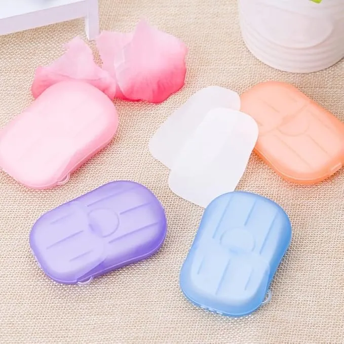 500 Sheets Disposable Soap Paper 5 Boxes Hand Cleaner Fragrance Mini Color Soap Paper for school Indoor, Outdoor, Travel, Camping Hiking