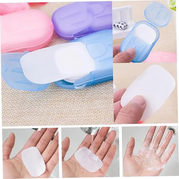 500 Sheets Disposable Soap Paper 5 Boxes Hand Cleaner Fragrance Mini Color Soap Paper for school Indoor, Outdoor, Travel, Camping Hiking