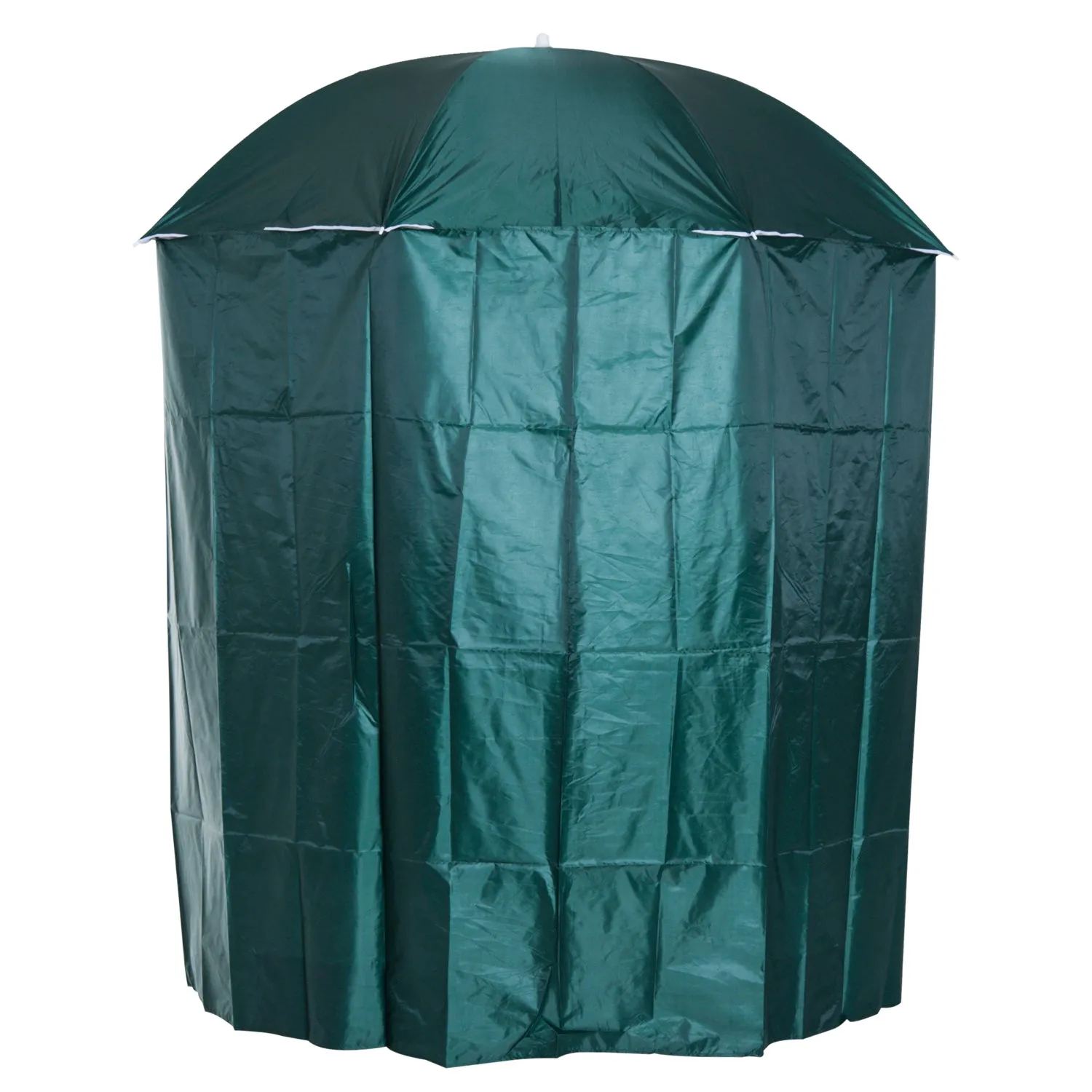 88" Arc 2.2M Fishing Umbrella Beach Parasol with Sides Brolly Shelter Canopy Shade with FREE Carry Bag Green