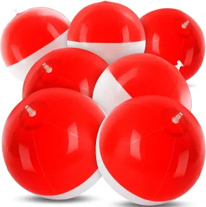 8PCS Beach Ball Set-12 Inch Vibrant Red & White -Themed Inflatable Balls for Kids' Cartoon Birthday Parties, Summer Pool Games, Animated Decorations, Bulk Party Favors,Beach-Themed Events