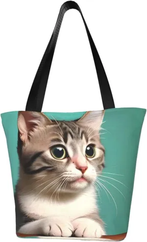 A curious cat Women's Fashion Single Shoulder Handbags, Suitable for Weekend Travel Shopping Single Shoulder Bag Crossbody Shoulder Bag