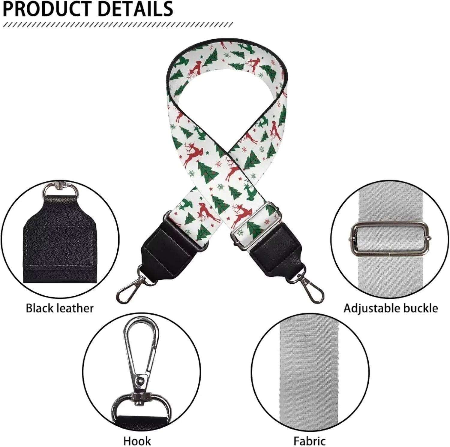 Adjustable Purse Strap Replacement, Wide Shoulder Canvas Bag Strap, Crossbody Handbag Strap