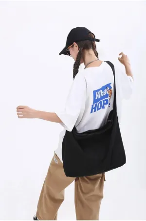 Aesthetic Canvas Messenger Bag with Cute Gorilla Ornament Fit 15.6 Inch Laptop, Vintage Crossbody Bag for Women and Men