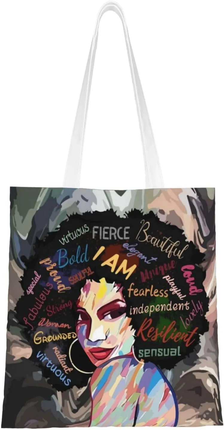 African American Tote Bag for Women, African Handbags, Black Women Bags Art Shoulder Handbag