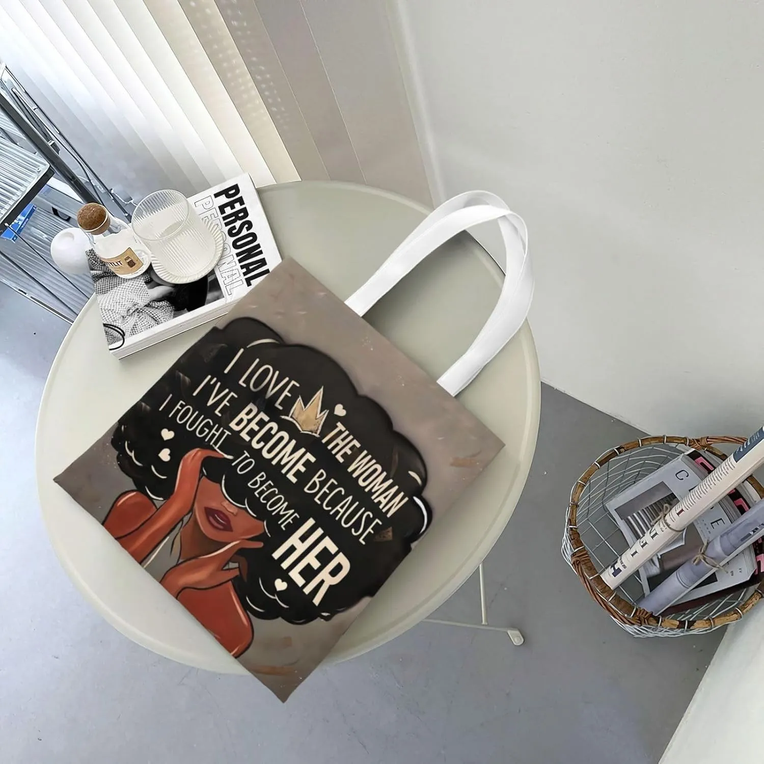 African American Tote Bag for Women, African Handbags, Black Women Bags Art Shoulder Handbag