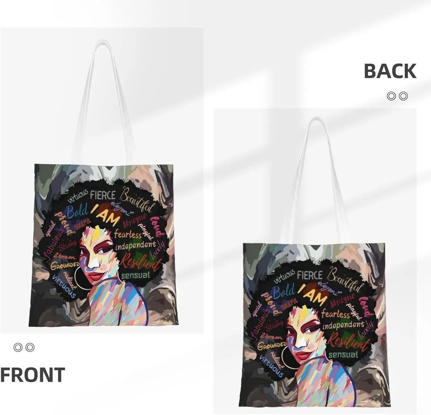 African American Tote Bag for Women, African Handbags, Black Women Bags Art Shoulder Handbag