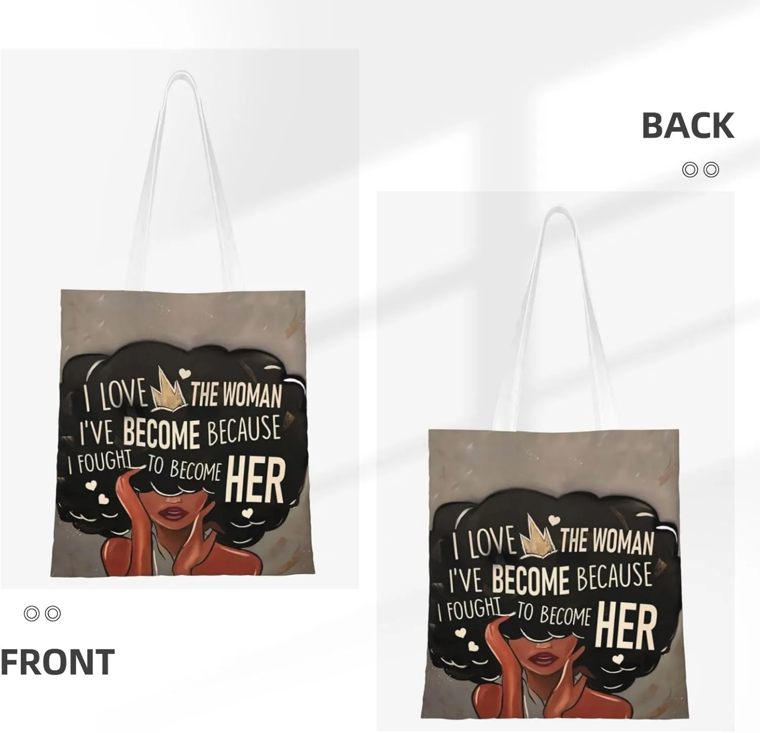 African American Tote Bag for Women, African Handbags, Black Women Bags Art Shoulder Handbag