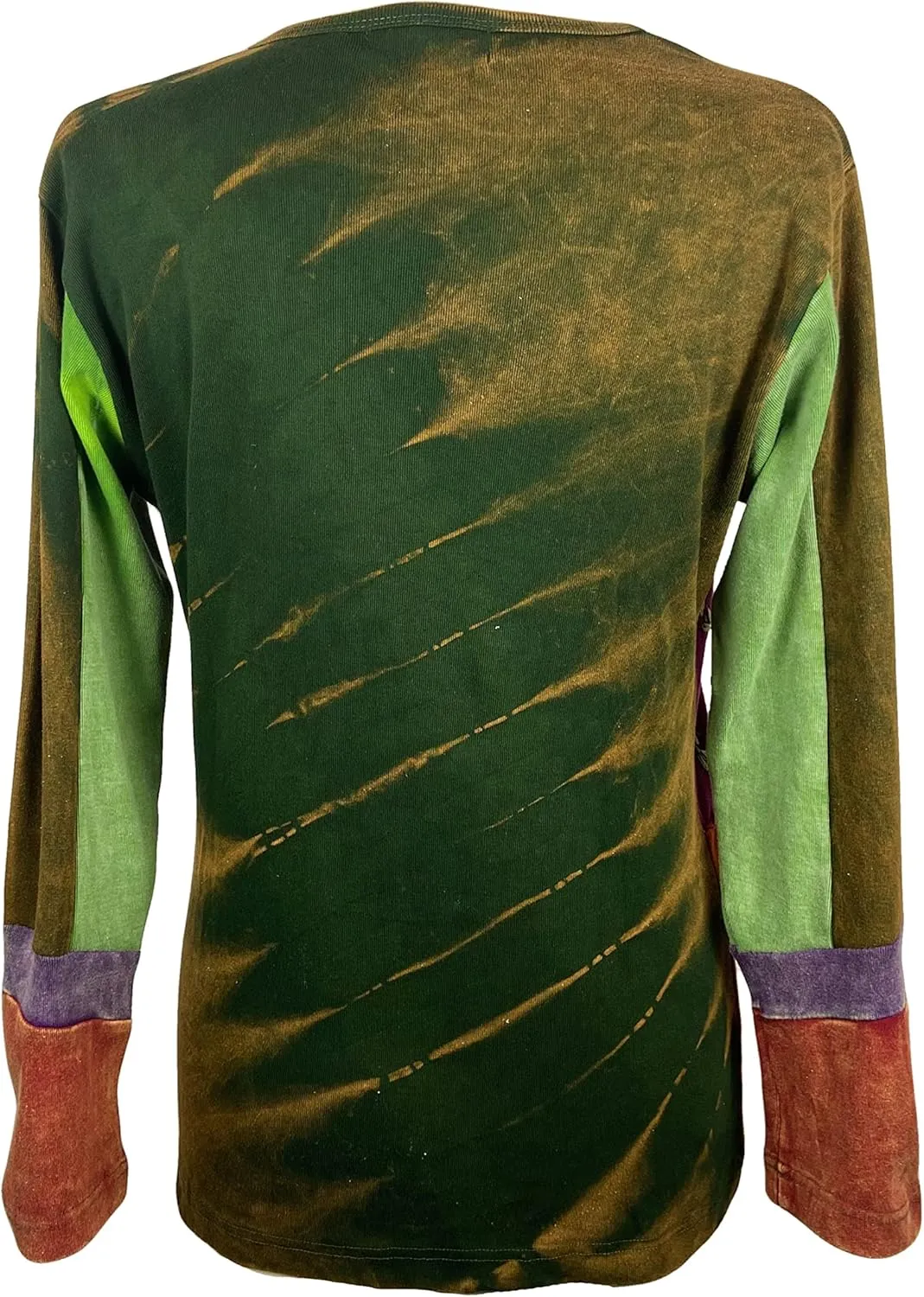 Agan Traders 2025 Spring Rib Knit Thick Cotton Gypsy Retro Bohemian Tops - Long Sleeve Hand Embroidered Blouses for Women