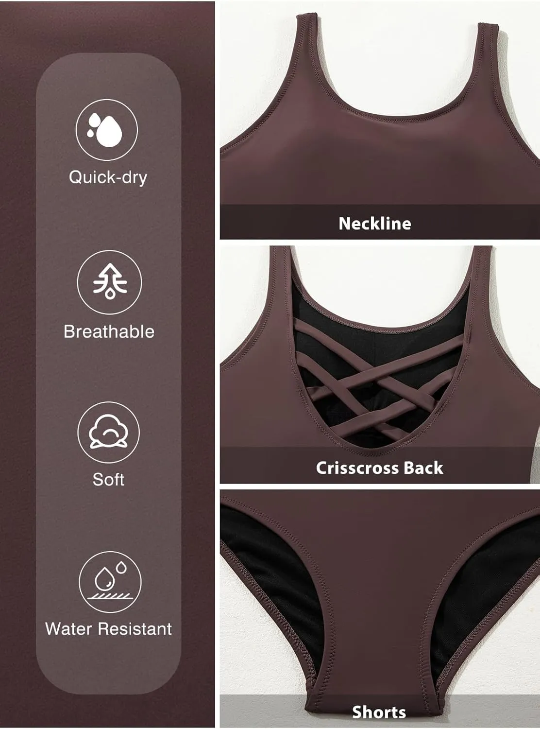 Aleumdr Womens Color Block Print One Piece Swimsuits Athletic Training Swimwear Bathing Suits