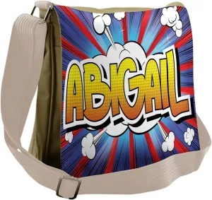 Ambesonne Abigail Messenger Bag, Comic Book Female Name, Unisex Cross-body