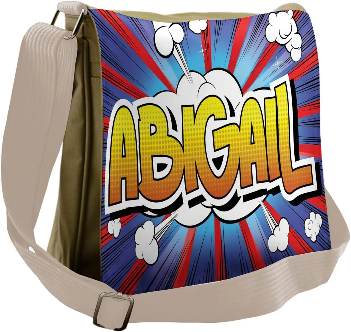 Ambesonne Abigail Messenger Bag, Comic Book Female Name, Unisex Cross-body
