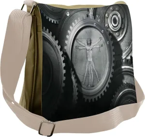 Ambesonne Grey Messenger Bag, Medieval Old Human Body, Unisex Cross-body