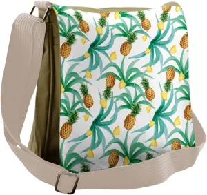 Ambesonne Hawaii Messenger Bag, Botany Inspired Fruits, Unisex Cross-body