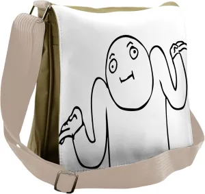 Ambesonne Humor Messenger Bag, Whaever Guy Meme Sketchy, Unisex Cross-body