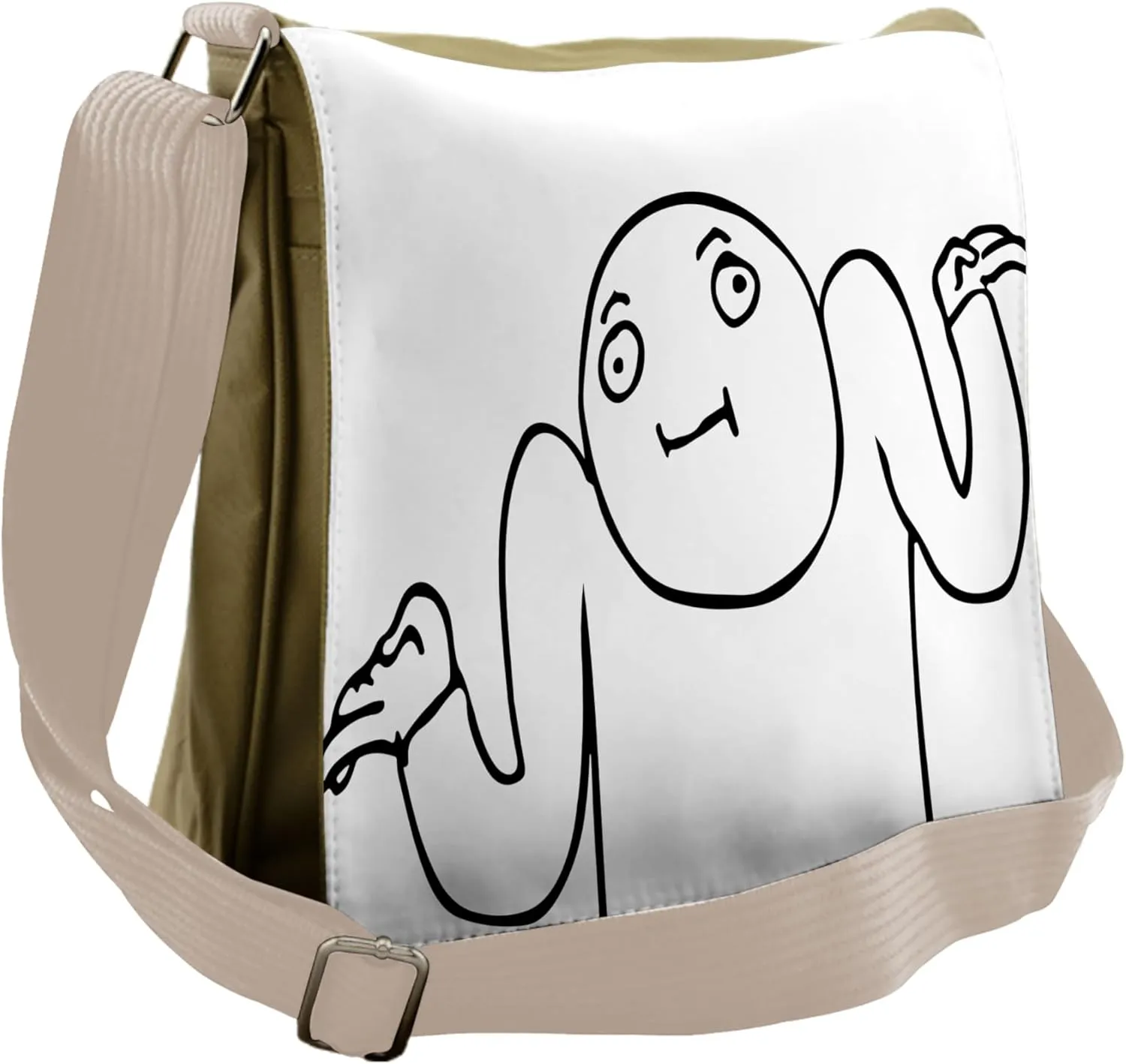 Ambesonne Humor Messenger Bag, Whaever Guy Meme Sketchy, Unisex Cross-body