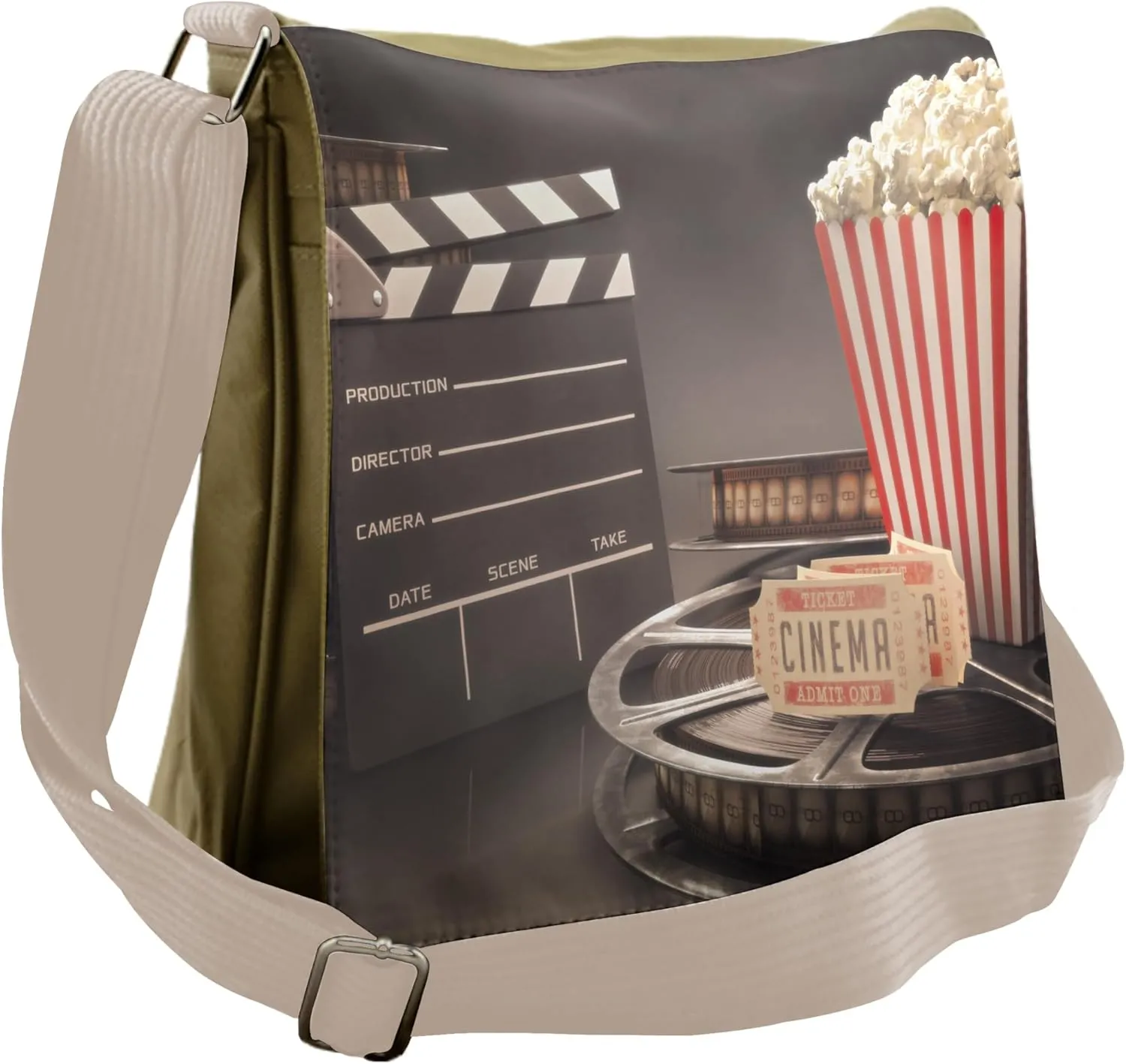 Ambesonne Movie Theater Messenger Bag, Motion Picture, Unisex Cross-body