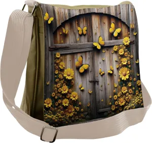 Ambesonne Rustic Messenger Bag, Yellow Farmhouse Romance, Unisex Cross-body