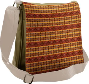 Ambesonne Tribal Messenger Bag, Indigenous Motifs, Unisex Cross-body