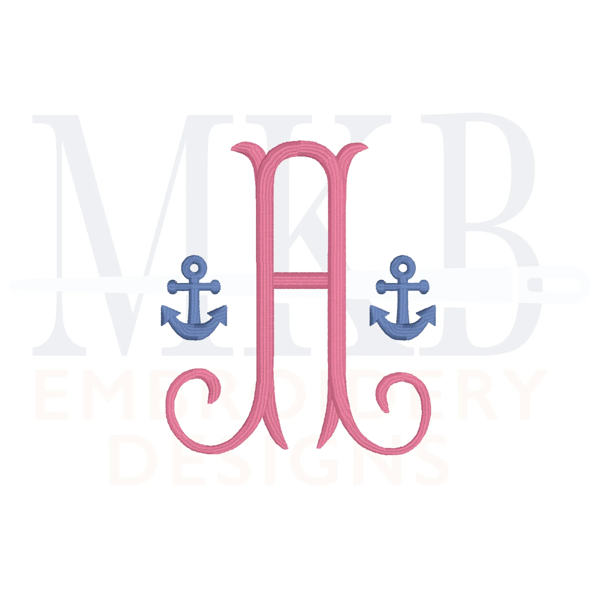 Anchor Embroidery Design File, Mini Anchor
