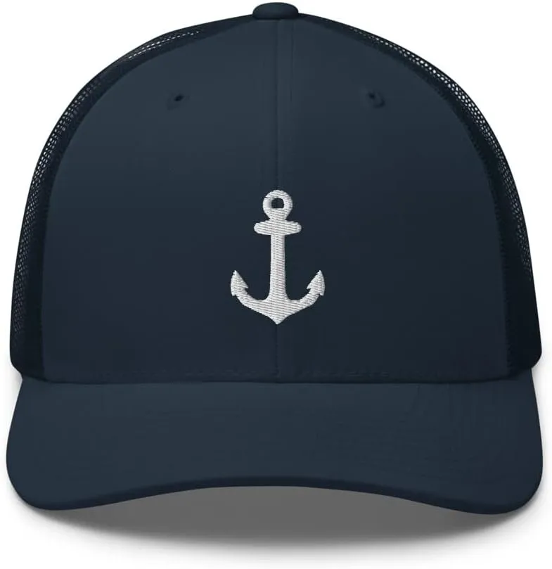 Anchor Trucker Hat Embroidered Captain Anchor Snapback Hat Baseball Cap for Men Women Adjuntable
