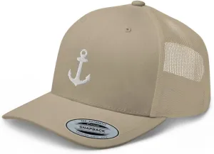 Anchor Trucker Hat Embroidered Captain Anchor Snapback Hat Baseball Cap for Men Women Adjuntable