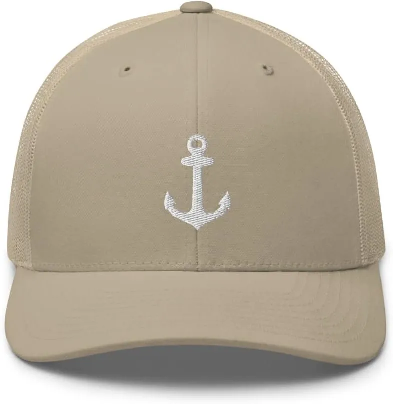 Anchor Trucker Hat Embroidered Captain Anchor Snapback Hat Baseball Cap for Men Women Adjuntable