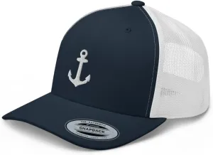 Anchor Trucker Hat Embroidered Captain Anchor Snapback Hat Baseball Cap for Men Women Adjuntable