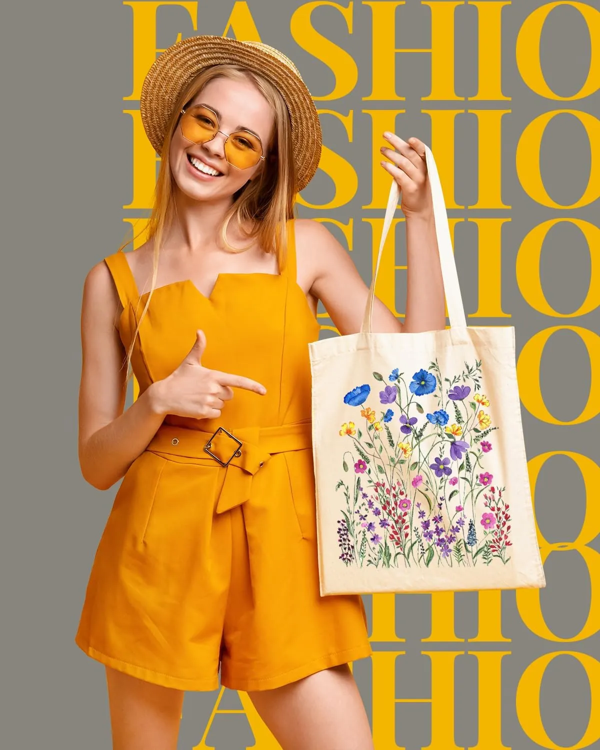 AUSVKAI Canvas Tote Bag for Women, Aesthetic Cute Grocery Grocery Reusable Cotton Gift Bag for Shooping Beach Trendy Gifts