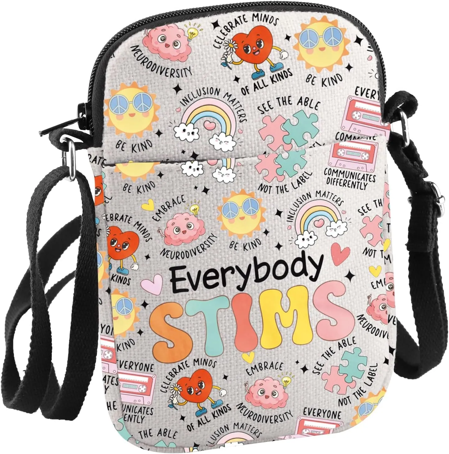 Autism Special Ed Teacher Gift Everybody Stims Crossbody Bag Neurodiversity Gift