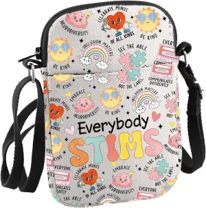 Autism Special Ed Teacher Gift Everybody Stims Crossbody Bag Neurodiversity Gift