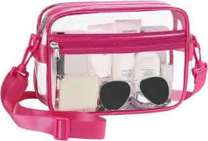 BAGAIL Clear Bag Stadium Approved Crossbody Shoulder Messenger Clear Purse with Adjustable Strap