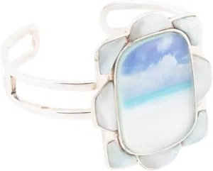 Barse Jewelry Scenic Beach Blue Larimar and Sterling Silver Cuff Bracelet