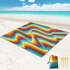 Beach Blanket 110.2"x 78.7" Extra Large Beach Blanket Sandproof Waterproof Beach Mat Outdoor Picnic Blanket for Beach Travel Camping and Hiking - Quick Drying, Lightweight & Durable-CS