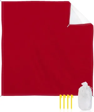 Beach Blanket, Solid Red Color Red Sandproof Waterproof Outdoor Mat Quick Drying Beach Accessories for Vacation Holiday Picnic Camping, 79"x83" for 1-4 Adults