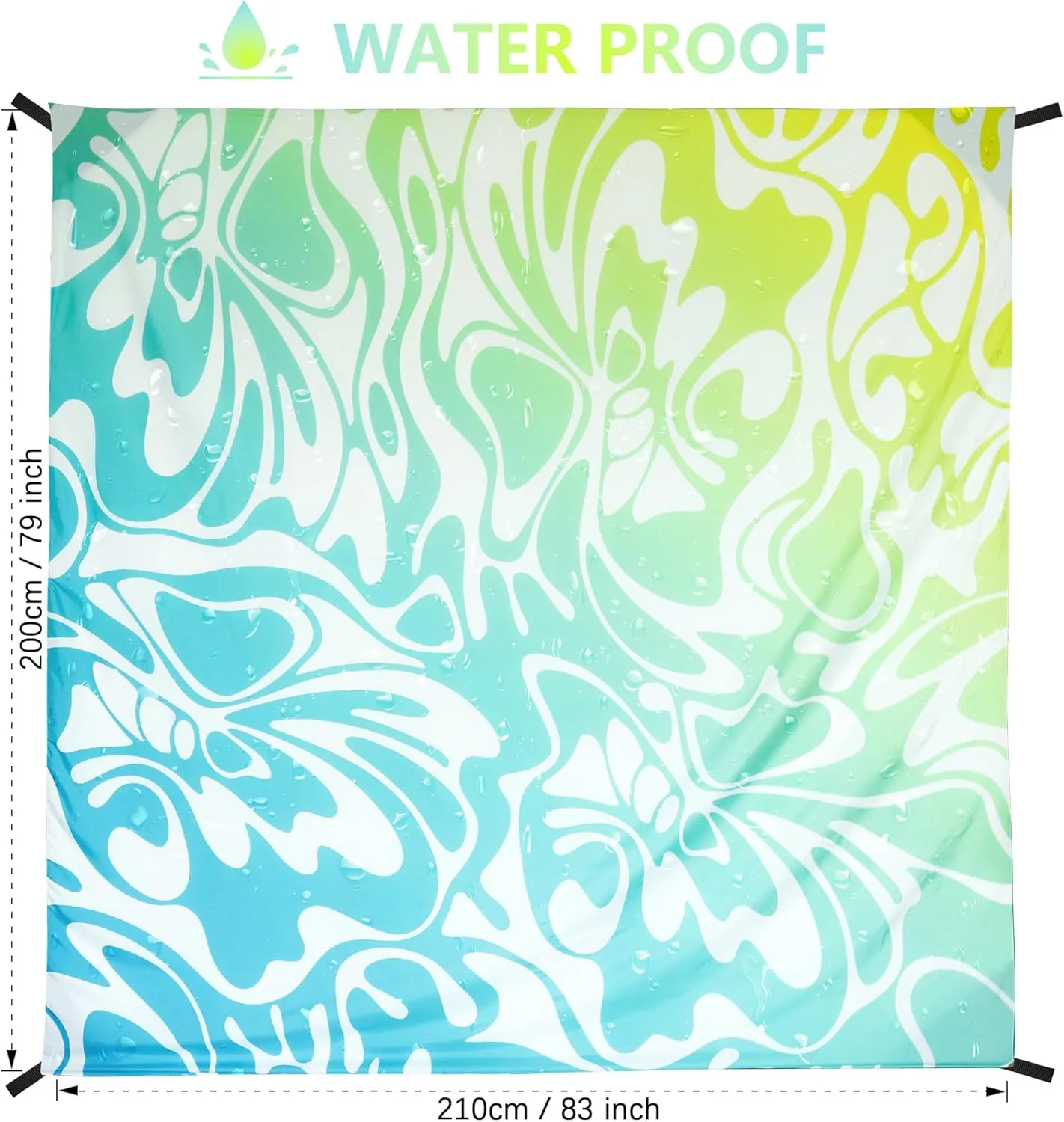 Beach Blanket Waterproof Sandproof Extra Large Beach Mat 79" X 83"/120"x108"for 1-8 Adults Quick Drying Durable Outdoor Picnic Mat for Beach Travel Camping Hiking
