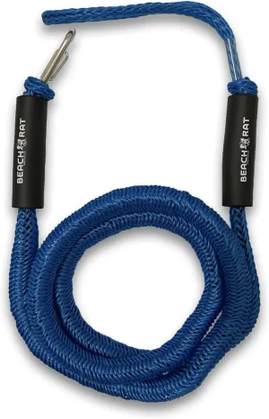 Beach Rat 7-14’ Bungee Boat Anchor & Dock Line with Stainless Steel Clip – Reduces Shock to Anchors, Docks, Cleats & Pylons – Boat Rope That Stretches – Beach Rat Anchor Accessory (Blue)