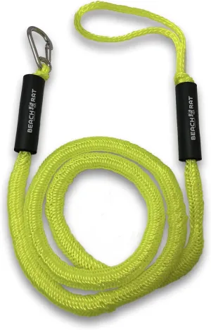 Beach Rat 7-14’ Bungee Boat Anchor & Dock Line with Stainless Steel Clip – Reduces Shock to Anchors, Docks, Cleats & Pylons – Boat Rope That Stretches – Beach Rat Anchor Accessory (Neon Yellow)