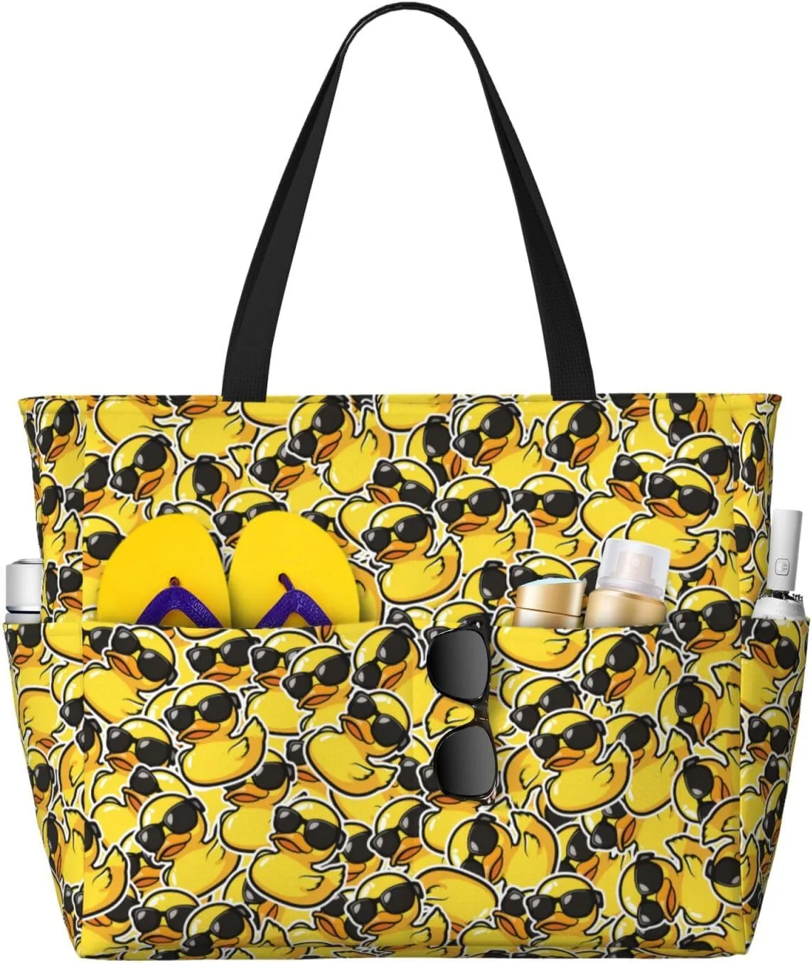 Beach Tote Bag for Women Foldable Waterproof and Sandproof Tote Bag with Zipper Print Beach Bag Large Travel Bag