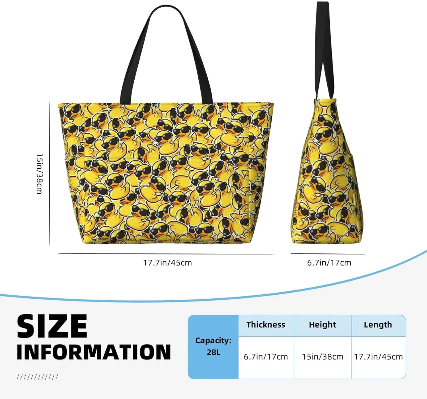 Beach Tote Bag for Women Foldable Waterproof and Sandproof Tote Bag with Zipper Print Beach Bag Large Travel Bag