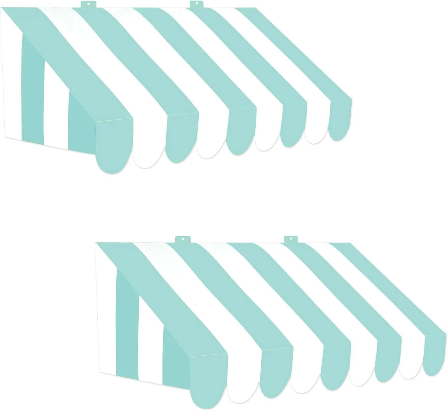 Beistle 2-Pack 3-D Teal and White Awning Wall Decorations, Ideal for Spring, Summer, Carnival, Beach, Ocean, and Under The Sea Themes, 24.75" x 8.75"