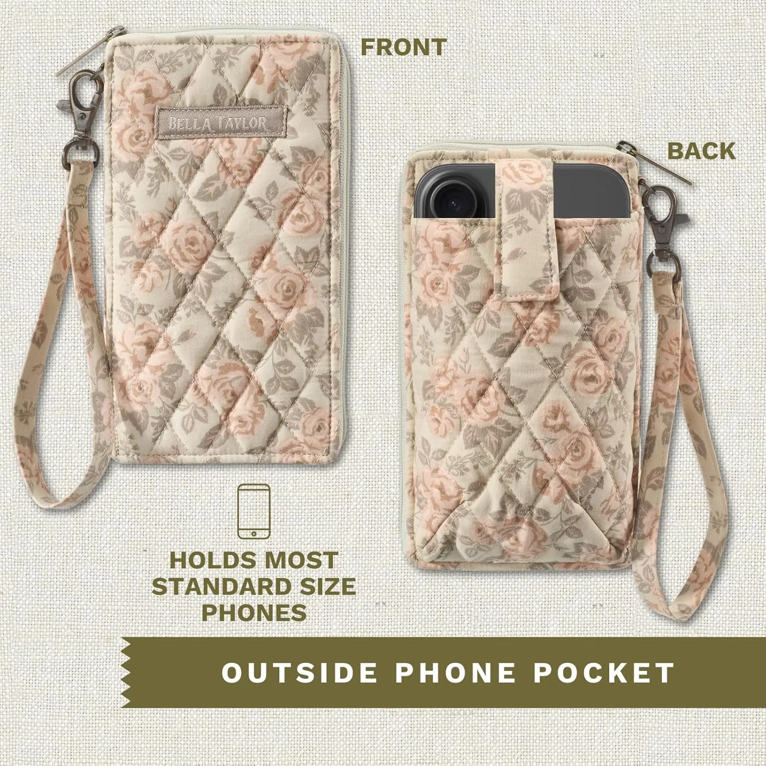 Bella Taylor Cell Phone Wristlet Wallet for Women with Smartphone Pocket and RFID Protection