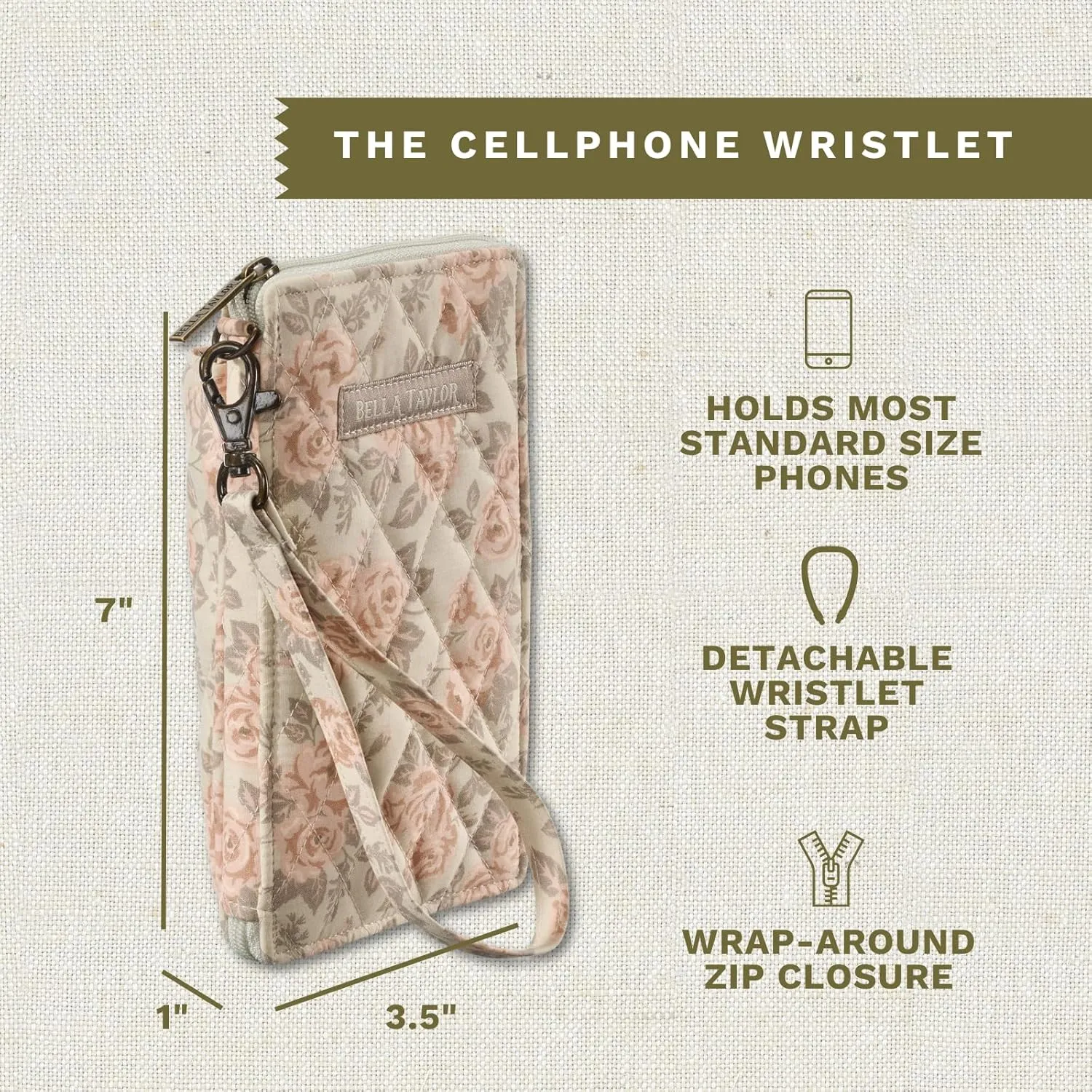 Bella Taylor Cell Phone Wristlet Wallet for Women with Smartphone Pocket and RFID Protection