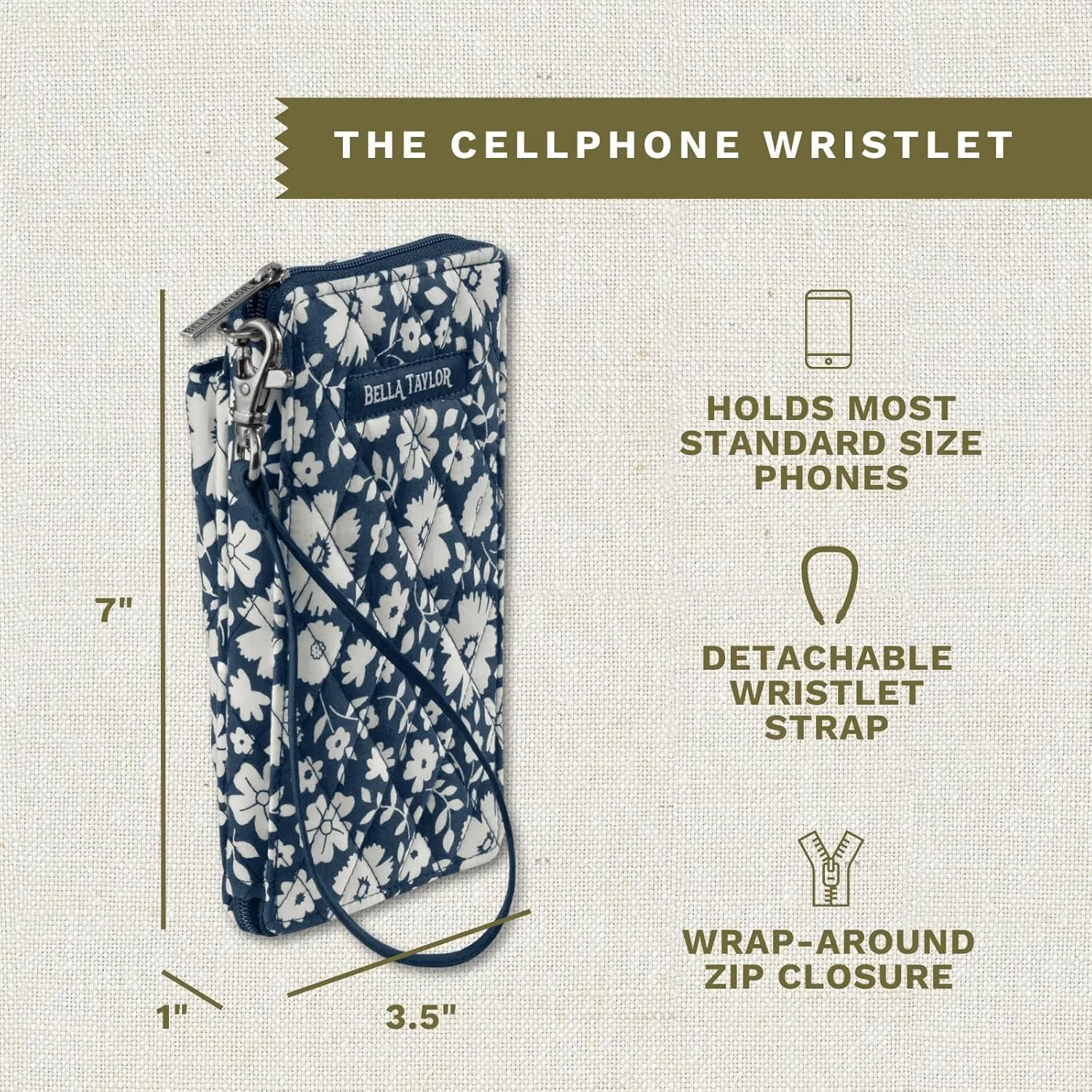 Bella Taylor Cell Phone Wristlet Wallet for Women with Smartphone Pocket and RFID Protection