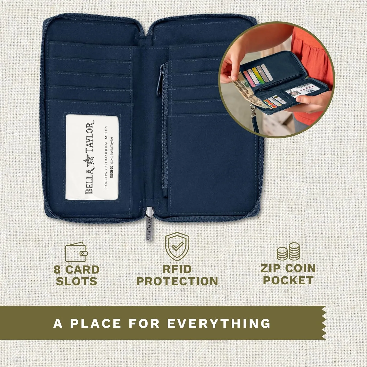 Bella Taylor Cell Phone Wristlet Wallet for Women with Smartphone Pocket and RFID Protection