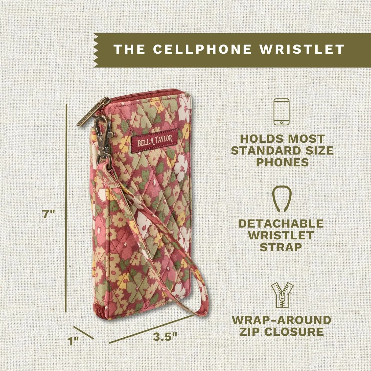 Bella Taylor Cell Phone Wristlet Wallet for Women with Smartphone Pocket and RFID Protection